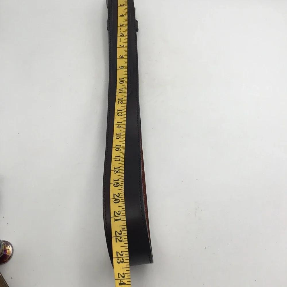 Kirkpatrick Leather Brown Handcrafted Belt Made in USA Size 38 Western Work Belt